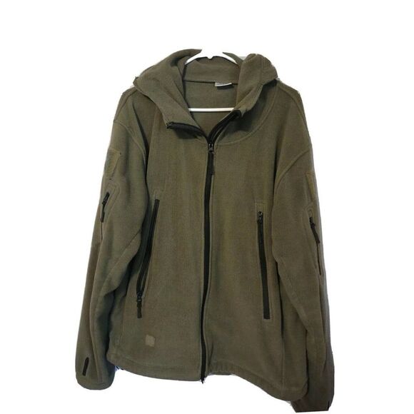 Unbranded Hooded Fleece Jacket Men's Size Extra Large Medium Weight Many Pockets - Picture 1 of 10